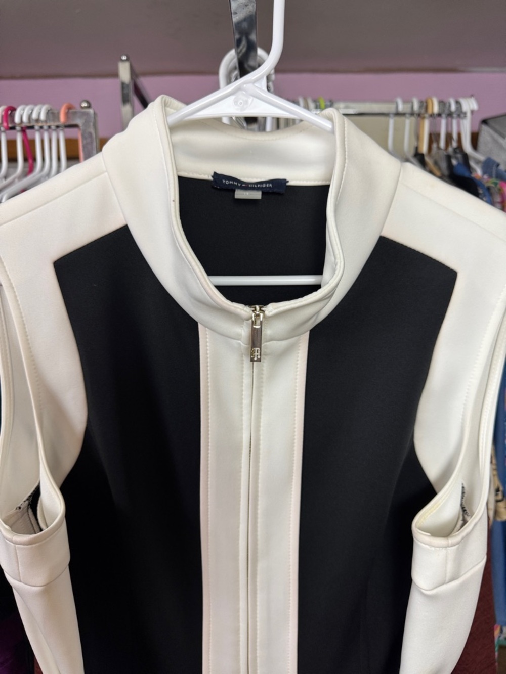 Calvin Klein Colorblock Zip-Front Sheath Dress Size 14 NEW - Picture 4 of 8